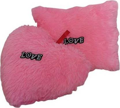 Yellow Star Soft Toy Pillow Stuffed Plush Cushion pink far Pillow Love far Soft Plush Heart /Square Shape Pillow Toy -28 cm Set-2 pink far  - 28 cm