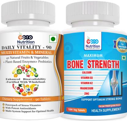 PRONUTRITION Multivitamins and Minerals + Bone Strength - Pack of 2 Bottles