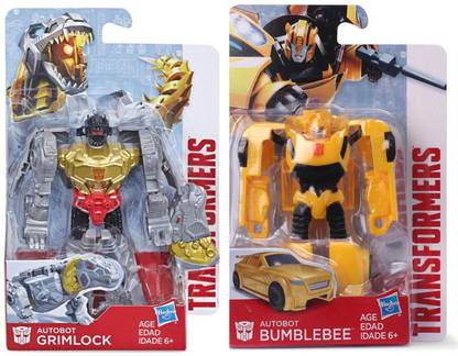 Hasbro Combo of TRANSFORMERS Authentics Bumblebee & Grimlock Figure 7" for 6 years & above