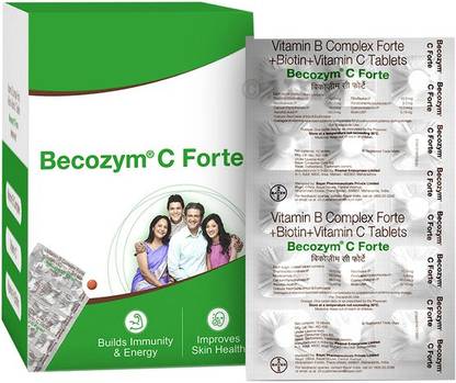 Becozym C Forte, B Complex with Vitamin C and Biotin Tablets