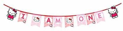 The Party Shoppy Hello Kitty Theme Happy Birthday Party Decorations I am One Bunting Banner Banner
