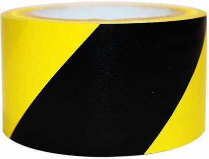 svt tapes Floor Marking Tape Yellow/Black , 25 Meter Length 3 inch Width (Manual)