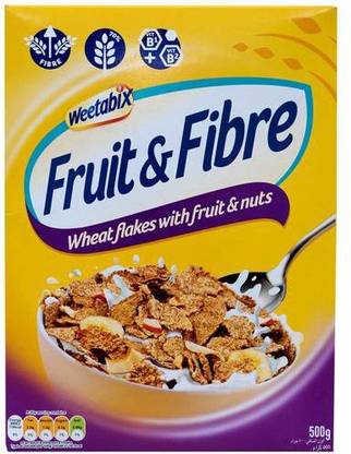 Weetabix FRUIT & FIBRE WHEAT FLAKES WITH FRUIT & NUTS CEREAL IMPORTED MADE IN UK 500G Box