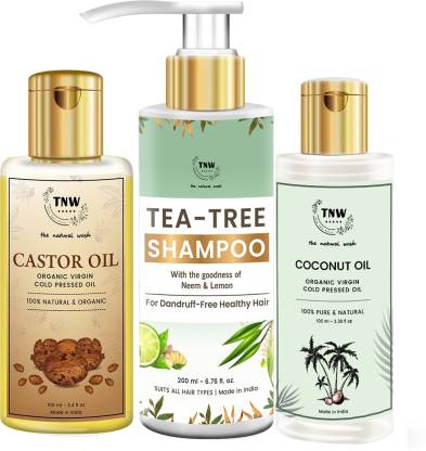 TNW - The Natural Wash Tea Tree Shampoo, Castor Oil and Coconut Oil | For Dandruff-Free, Healthy and Soft Hair | Chemical-Free Haircare Products