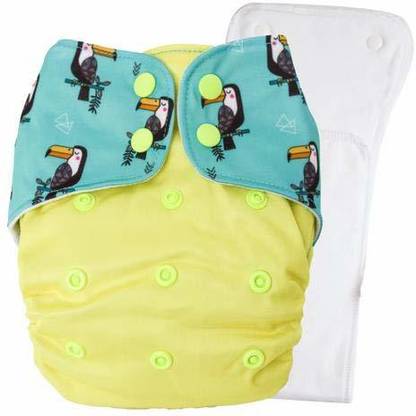 Bouncing Peaches Peach Perfect V1.0 Cloth Diaper Razzle-Dazzle with Organic Cotton Insert (One Size) - M