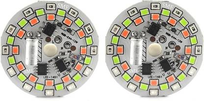 jivith SME 220V AC RGB DOB Color Changing LED Bulb Raw Material Direct On Board MCPCB Light Electronic Hobby Kit pack of 5 units Light Electronic Hobby Kit