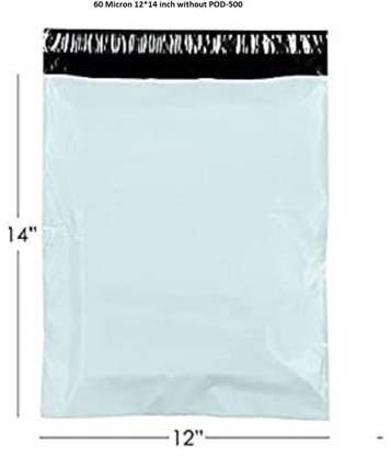 JFLEXY Without Document Pouch 12x14 inch Plain Tamper Proof Courier Bag 60 Micron without POD 500