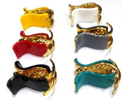 TANISHKA CREATIONS Plastic Clutcher, Hair Clips, Pins, Clamps For Girl & Women Medium Size (Multicolor)-Set of 6 Hair Claw