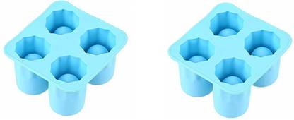 BLAPOXE Ice Tray Mould Ice Short Glass Cup Shaped Ice Shot Glass Maker Mould Ice Cube Shot Multicolor Silicone Ice Cube Tray