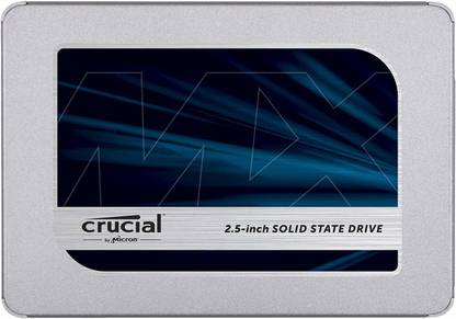 Crucial MX500 500 GB Desktop, Servers Silver SATA Internal Solid State Drive (SSD) (CT500MX500SSD1 3D NAND SATA)