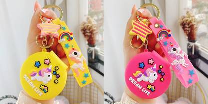 Magic of Gifts Beautiful Unicorn Mirror Keychains/ Pocket Mirror Keychain Hanging Pendants for Bag, Backpack, Pouch Wallet Unicorn Birthday Return Gifts for Kids/Girls Key Chain