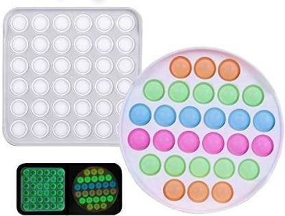 INFINITE POCKET Radium Glow in The Dark Pop It Fidget Toy Push Pop Bubble Fidget Sensory Toy for Kids and Adults Fidget Popper Stress Reliever Sensory Fidget Poppers Pop It