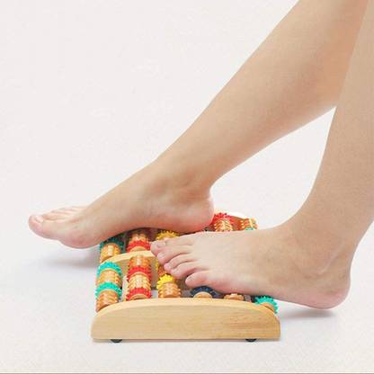 primil Wooden Massager Acupuncture Points Rubbed Foot Solid Wood Roller Legs Massager 1 Wooden Foot Care Massage Roller Stress Acupressure Relieve Tool Massager