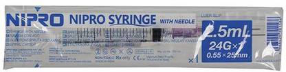 NIPRO DISPOSABLE SINGLE SUE ONLY SYRINGE IN ( 2.5ML X 50PICS. ) Medical Needle