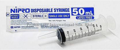 NIPRO DISPOSABLE SINGLE SUE ONLY SYRINGE IN ( 50ML X 30PICS.) Medical Needle