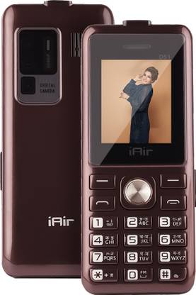 IAIR Basic Feature Dual Sim Mobile Phone with 2800mAh Big Battery, 1.77 inch Display Screen, 0.8 mp Smart Camera with Big LED Torch (FPD51, Brown)