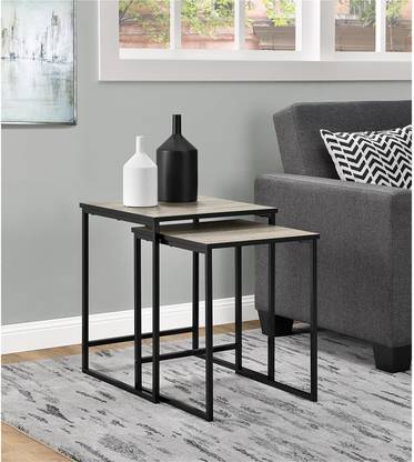 PRITI 2Piece Nesting Table Set, Sonoma Oak Engineered Wood Nesting Table