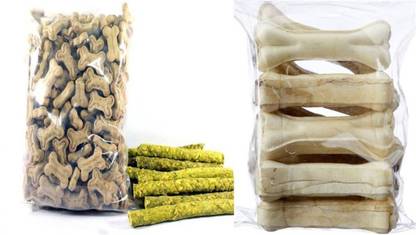 YIMK BIGEST COMBO OFFER ( CHICKEN 2KG+ BISCKET 2KG+ 6"BONE 2KG) 6KG Vegetable, Lamb Dog Chew