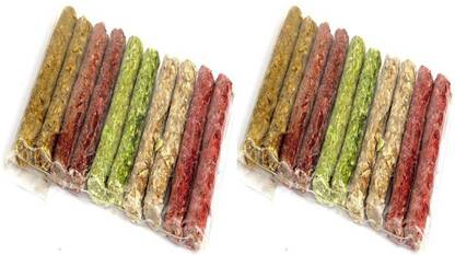 ALCAZAR Twisted Calcium Chew Mix Flavour Kawab 2 Kg Chicken, Mutton, Natural, Mint, And Choclate Flavour (Pack of 2) Chicken Dog Chew