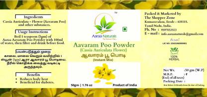 Aaraa Aavaram Poo Powder (Cassia Auriculata-Flower) 50gm 200 g