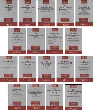 Set Of 18 Bare Act Without Notes For ALL INDIA BAR EXAMINATIONS (AIBE) - Strictly In Accordance With The Guidelines Issued By Bar Council Of India