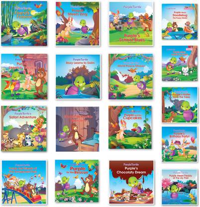 Purple Turtle Story Books (Combo Of 17 Books) Picture Books