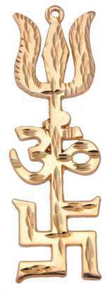 gandak Gold TRISHAKTI/Trsul car/home/bus/shop/office Brass Yantra