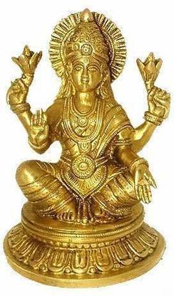 Idolsplace Astadhatu (8 Metals) Made Shri Maha Lakshmi Idol/Maha Lakshmi Brass Idol 200gms Decorative Showpiece  -  6 cm
