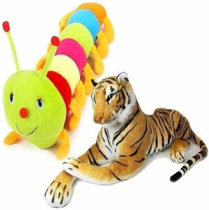 Patly Gift Gallery Stuffed Soft Animal Toy for Kids/Birthday Gift/Boy/Girl Combo of Tiger and Caterpillar - 40 cm  - 40 cm