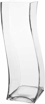 Aakriti Square Glass Flower Vase for Table Decor Centerpiece Glass Vase