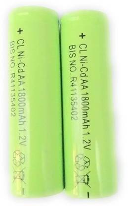kp AA CL Ni-Cd 1800 mAh 1.2v rechargeble  for Toys, Clock, Gaming Console, Torch, Remote, Trimmer etc (Pack of 2)  Battery