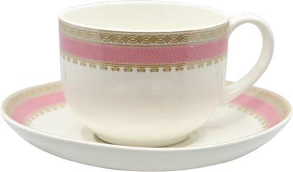 MARK Pack of 6 Ceramic Cups & Saucer Set