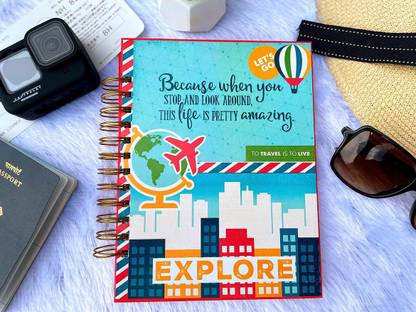 Crafted Forever Handmade travel journal A5 Journal Blank 80 Pages