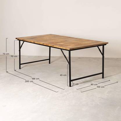 PRITI Rectangular Mango Wood Dining Table (160X90 cm) Solid Wood 4 Seater Dining Table