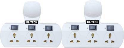 VEEJAR 3 Socket plus 3 switch plus 3 LED extension cordless Board. 3 Socket Extension Boards (White) 3 Socket plus 3 switch plus 3 LED extension cordless Board. 3 Socket Extension Boards (White) Three Pin Plug