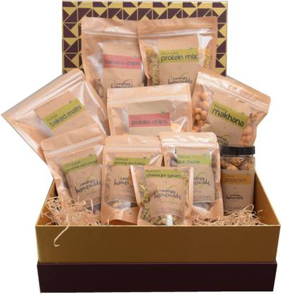 Food cloud Munchies Mega Gift Hamper-10 Healthy and Nutritious Snacks - Gift Box Combo