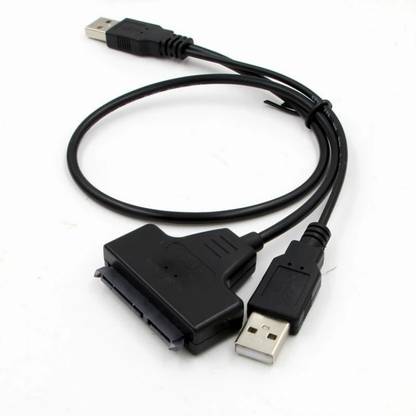 StoreIN USB 2.0 To SATA 7+15 Pin 22 Pin Adapter Cable for 2.5" inch Hard Disk Drive HDD Dual USB 2.0 to SATA 22Pin ( Note - Not For Desktop Hard Disk) Gaming Adapter