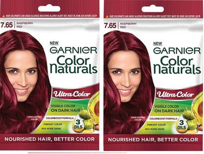 GARNIER Color Naturals Ultra Color , 7.65 Raspberry Red Hair color 2 Pack