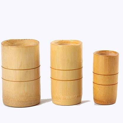 R A Products Bamboo Wooden Jar Cupping Bamboo Wooden Jar Cupping Kit Traditional Medicine Vacuum Acupuncture Fire Treatment 3 Cups Massager