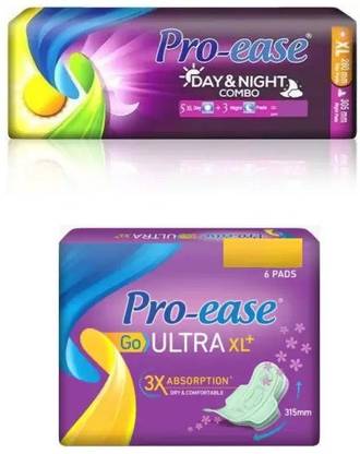 Pro-ease Go Ultra XL+6 + Day and Night Combo Sanitary Pad XL 8 Sanitary Pad