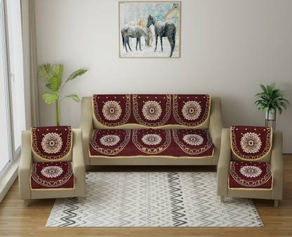 Multitex Cotton Floral 3+2 Seater Sofa Cover