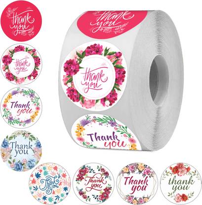 CLICKEDIN 3.81 cm Thank You Stickers Self Adhesive Sticker