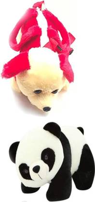 LABATHWAYS Puppy & Panda Combo Pack Plush Soft Toy Cute Kids toy, Toy for girl, birthday gift for girl/boys, toy gift for girlsSFTK -(Size: 30 cm.)  - 30 cm