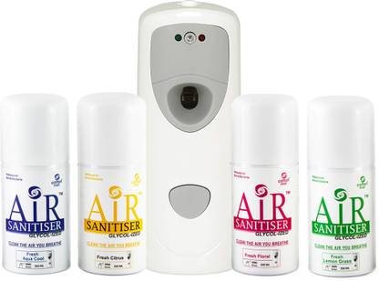 Cotton Mist 1 LED Display 310E Automatic Dispenser with Spray Air Sanitizer Glycol-Ized 250 ml -4 Refill Automatic Spray 1 Automatic Air Sanitizer Dispenser Machine With 4 Refills - 250ml each