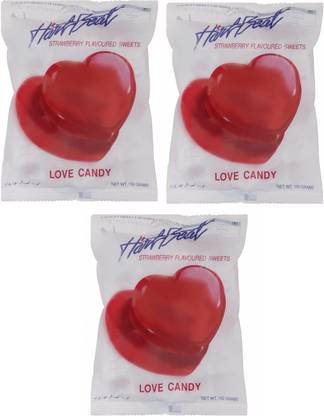 HART BEAT CORAZON BELOVED CANDY STRAWBERRRY 150GM (PACK OF 3) STRAWBERRRY Candy