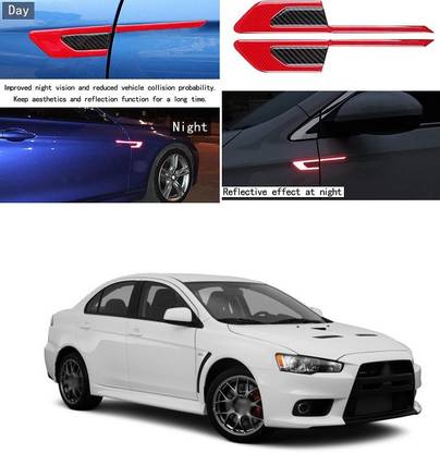 PRTEK Car Side Reflective Stickers Side Marker Universal Safety Warning for Lancer Matte, Glossy, Chrome Mitsubishi Lancer Side Garnish