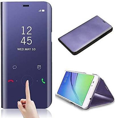 Riyaaz Front & Back Case for Samsung Galaxy S6 Edge Luxury Translucent Mirror Flip Cover Smart Electroplate Plating Stand