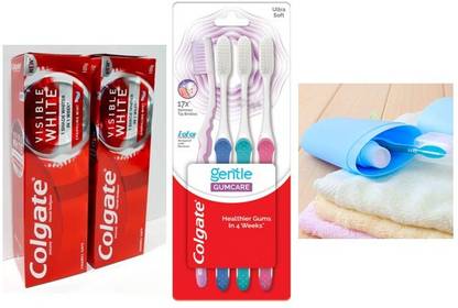 Colgate toothbrush case with brush and toothpaste