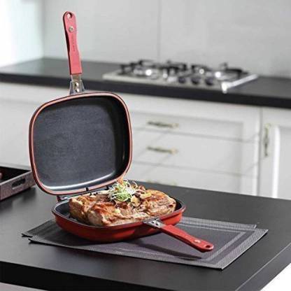 wonder digital Foldable Double Sided Pressure Grill Pan 28 cm diameter with Lid 2.5 L capacity Rectangle Electric Pan
