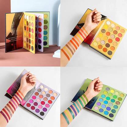 HUDABAR Make up Glazed Palette, Professional 72 Shades of Color Book Eyeshadow Combined with 3 Layer of Matte, Shimmer and Metallic Pallet, Long Lasting, Waterproof All in One Eye Makeup 90 g
